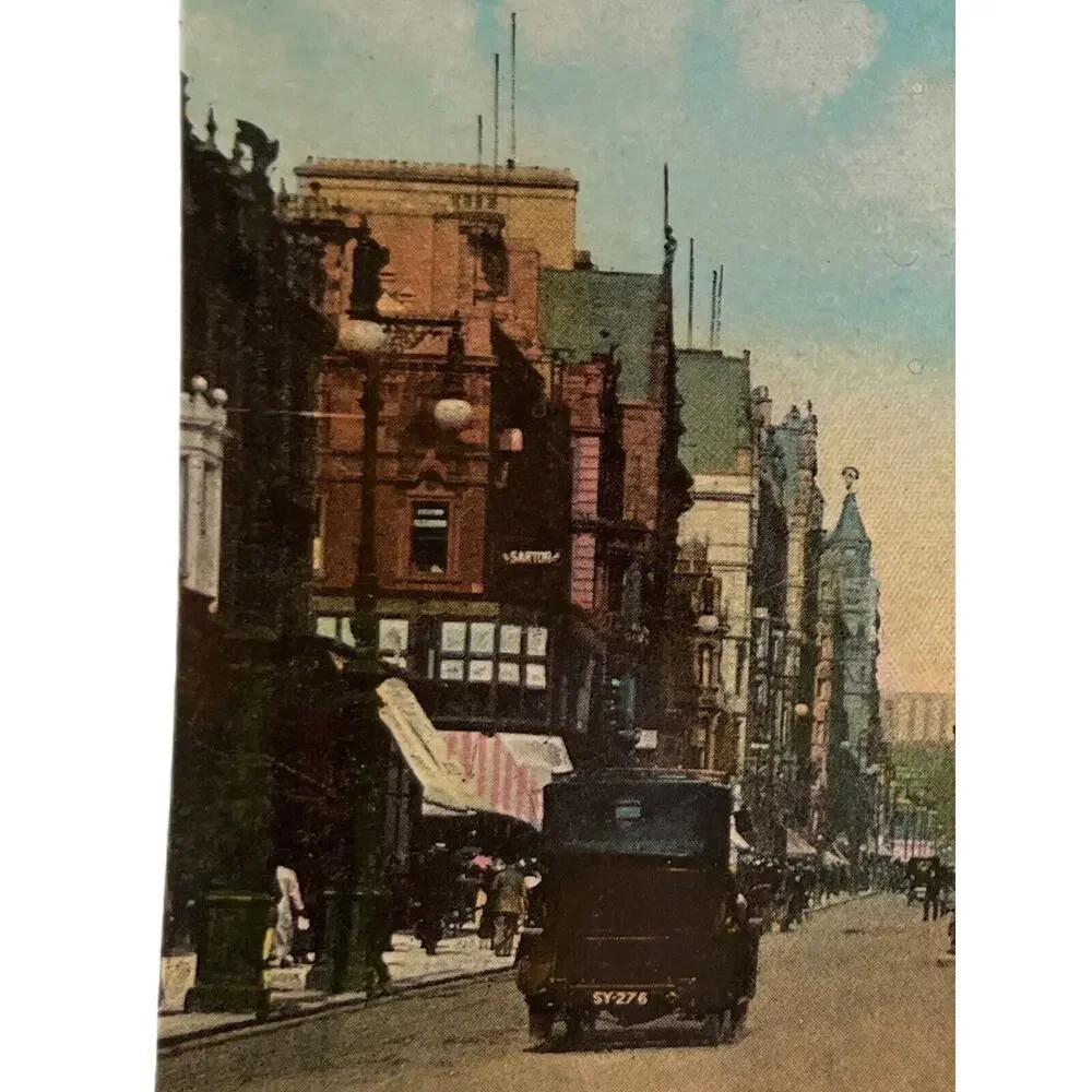 Atq Ephemera Early 1900 Litho Philco Postcards Princes St Edinburgh Hand Colored